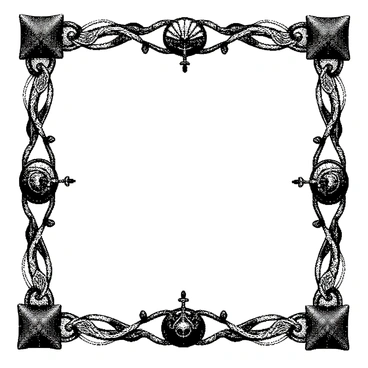 An ornate nautical border design for framing a series of cards