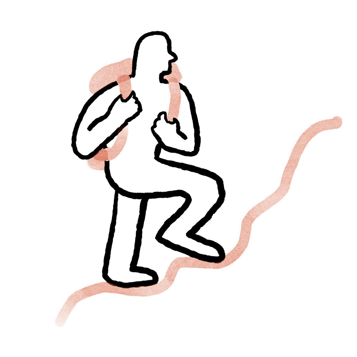 Anthropic Claude Hand Drawn スタイルの Hiker carrying backpack walking up steep mountain trail line のイラストをPNG、SVG形式でダウンロード
