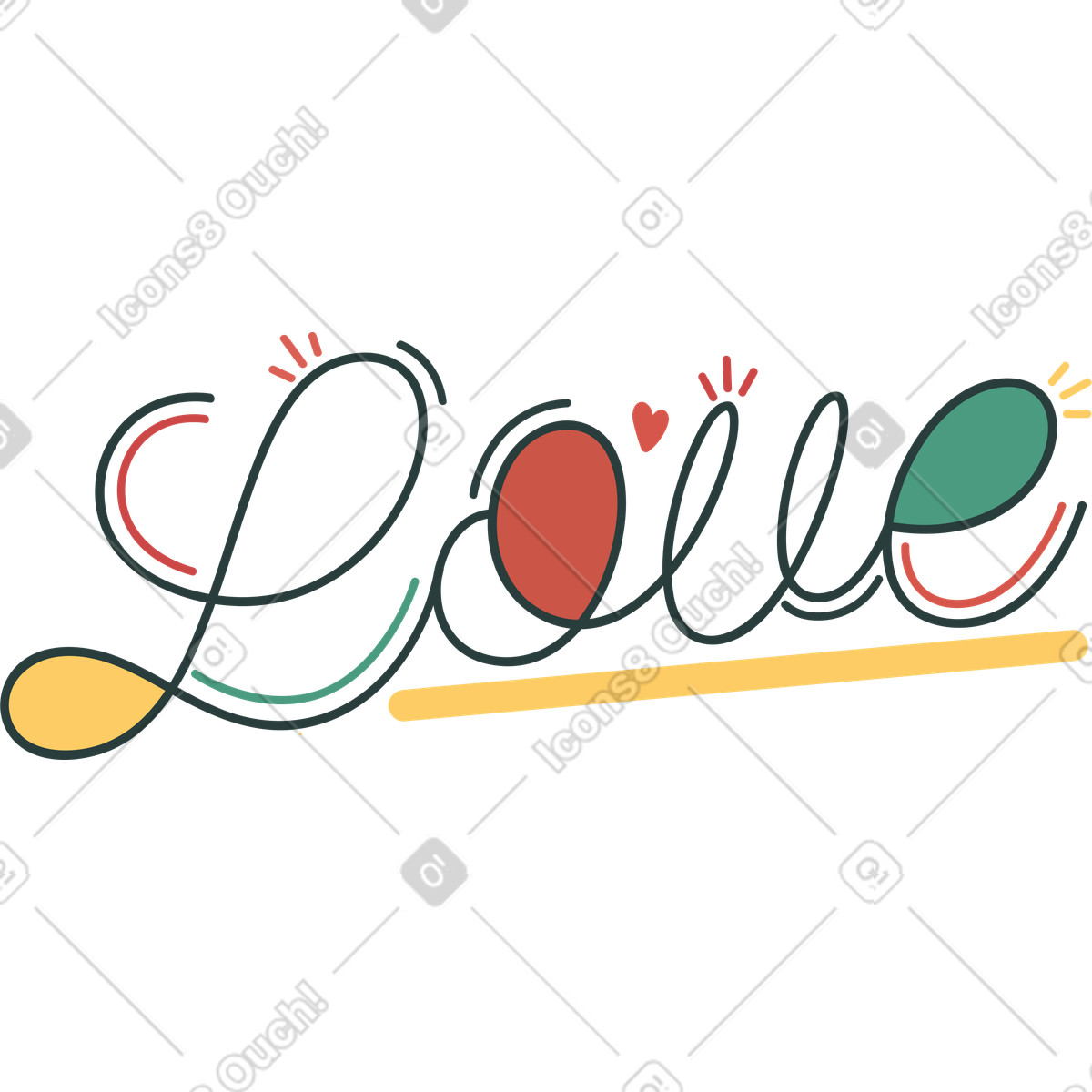 Amore illustrazione in stile Macaroni scarica in PNG, SVG