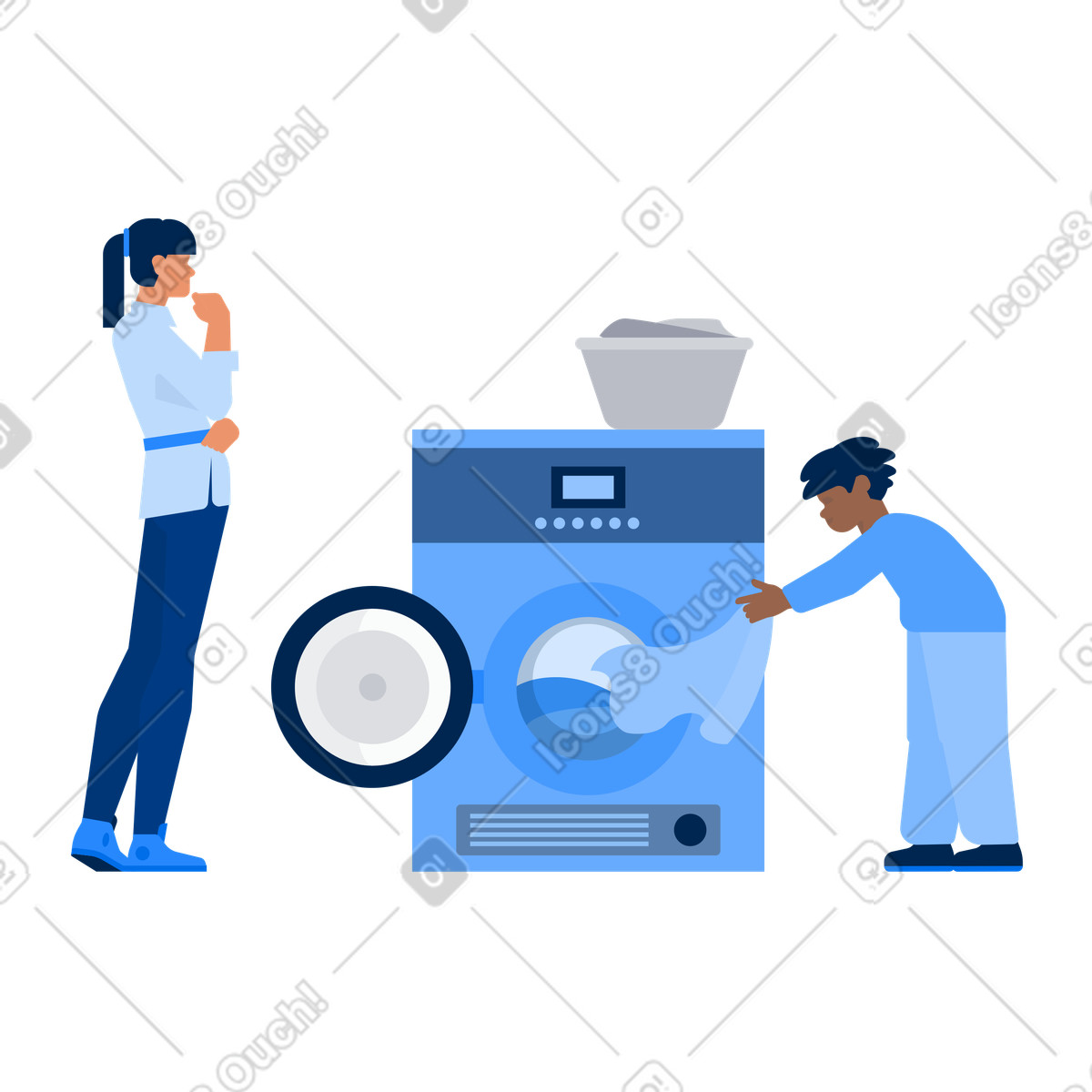 Mom's helper illustration in Urban style download in PNG, SVG