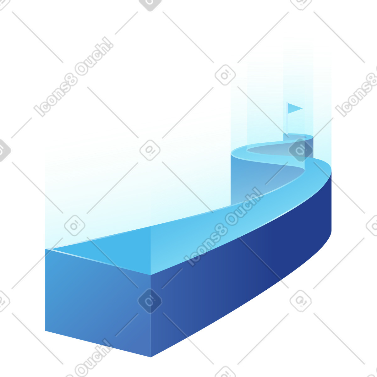 Roadmap to Business Success illustration achievement clipart image in PNG SVG GIF