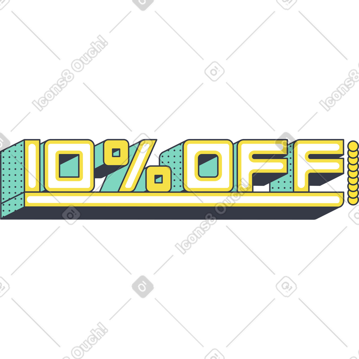 Abstract スタイルの Ten percent off のイラストをPNG、SVG形式でダウンロード
