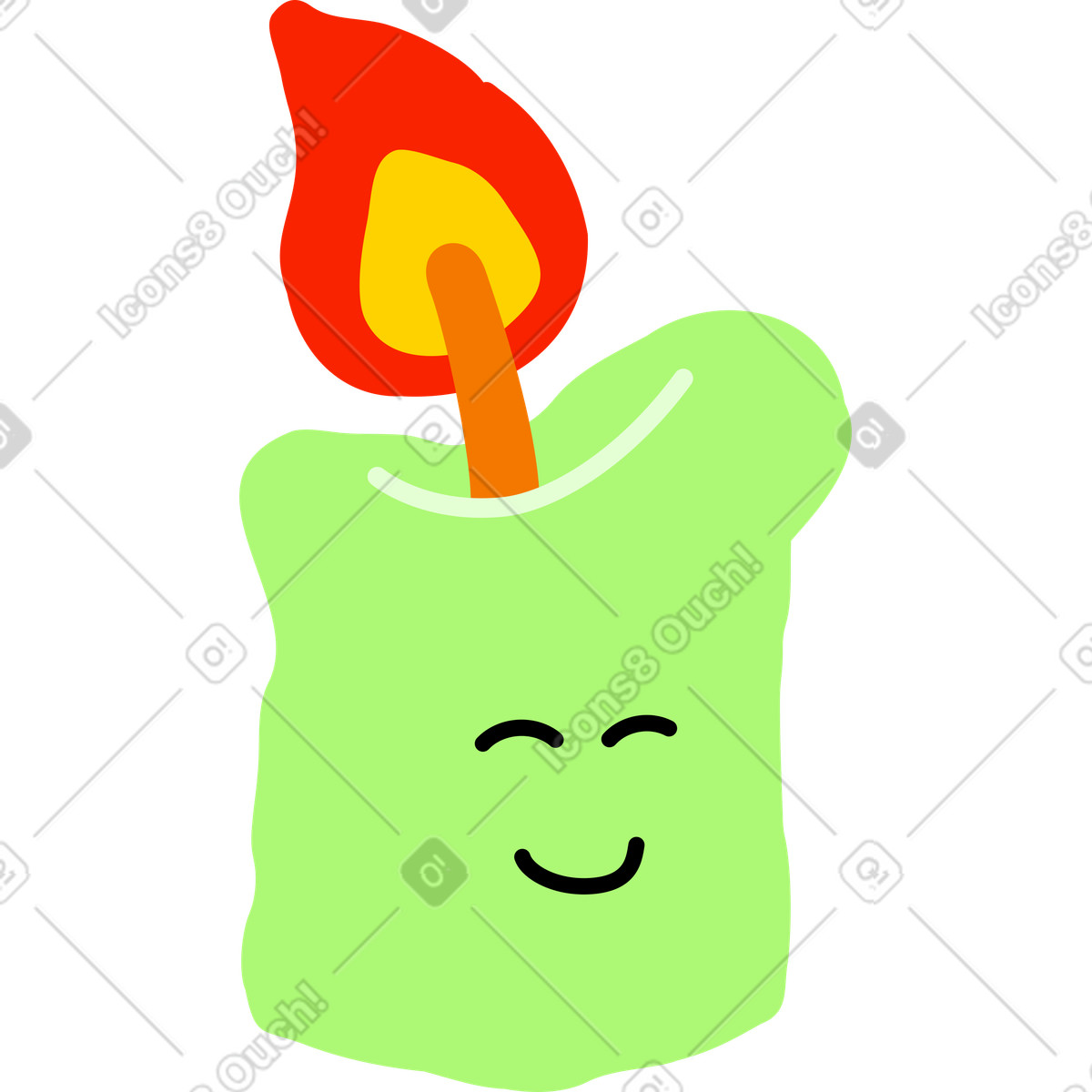Candle head illustration in Giggle style download in PNG, SVG