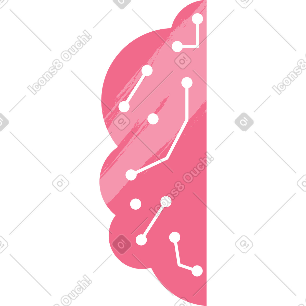 下载 Juicy 风格的 粉红脑 插画，支持 PNG、SVG 格式