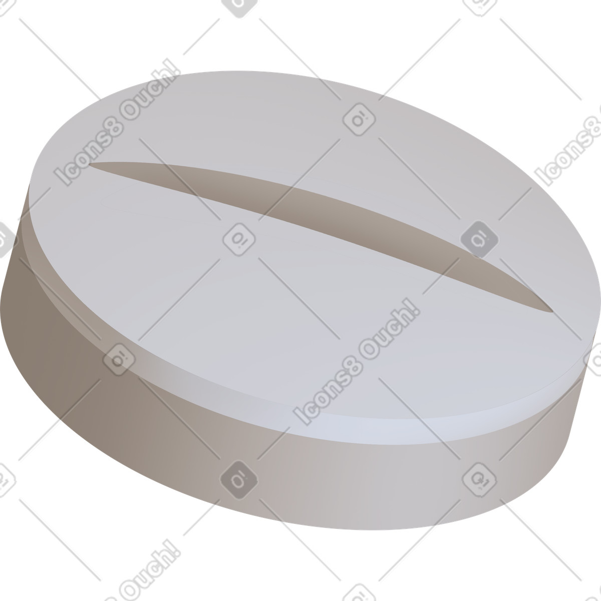 Illustration Pill with score mark dans le style Props à télécharger aux formats PNG, SVG