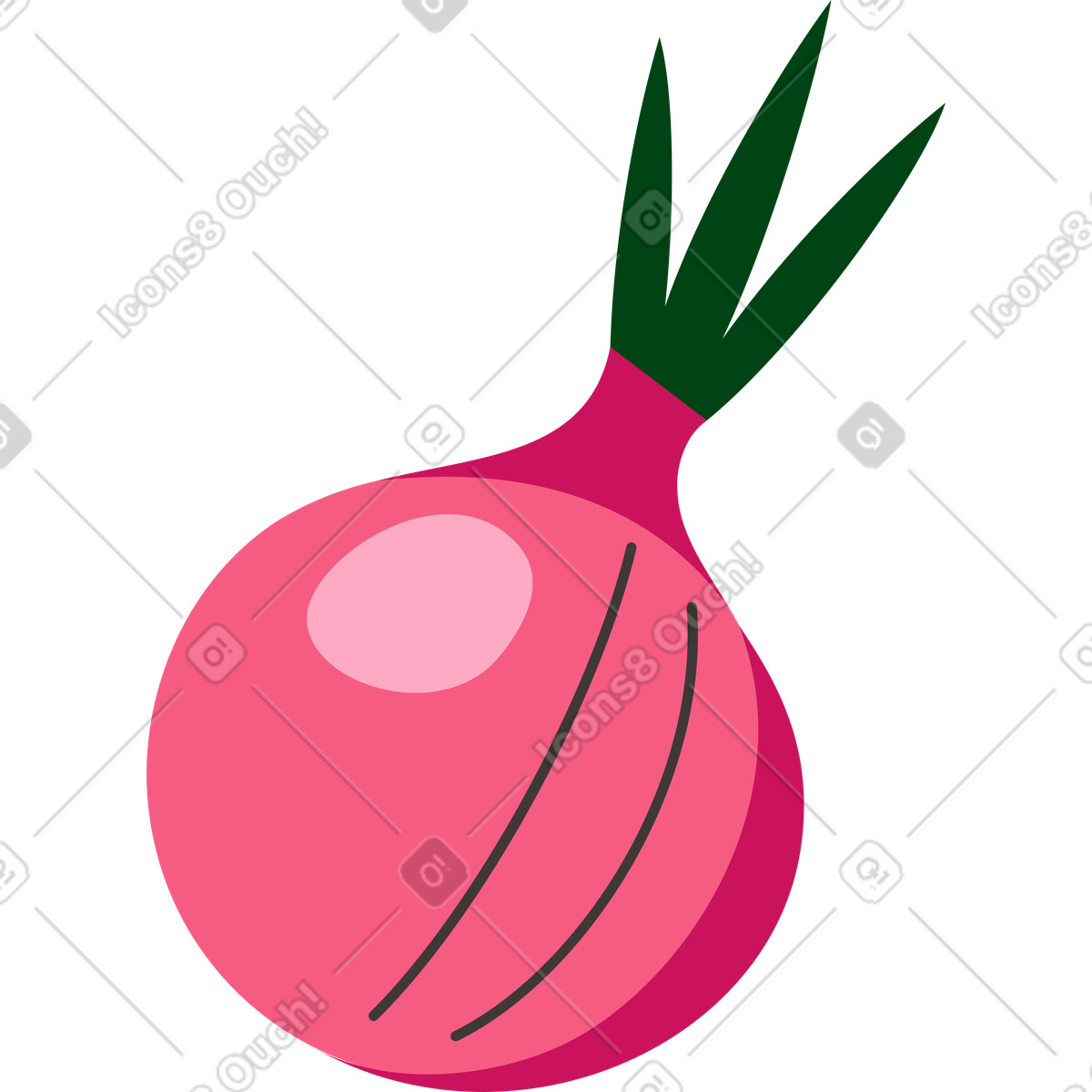 Ilustración Cebolla en estilo Dizzy a descargar en PNG y SVG