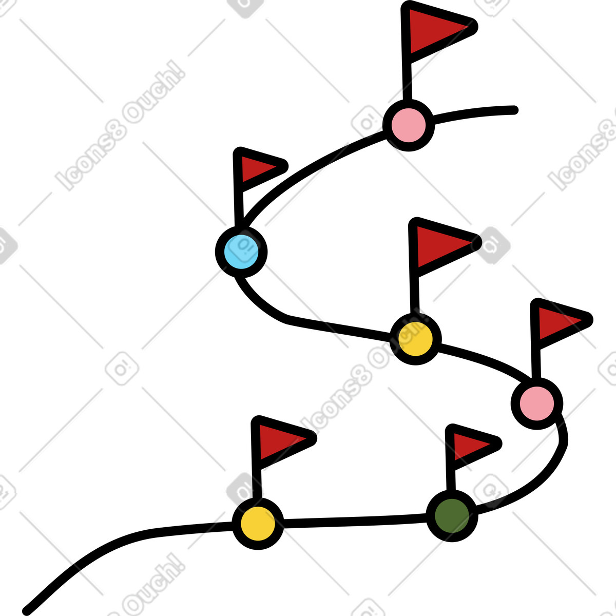 Illustration Feuille de route dans le style Wiggle à télécharger aux formats PNG, SVG