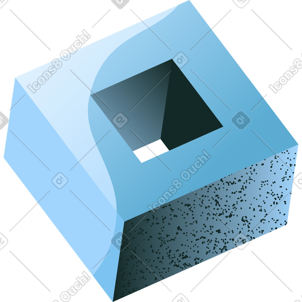 Blue square shape illustration in Concept style download in PNG, SVG