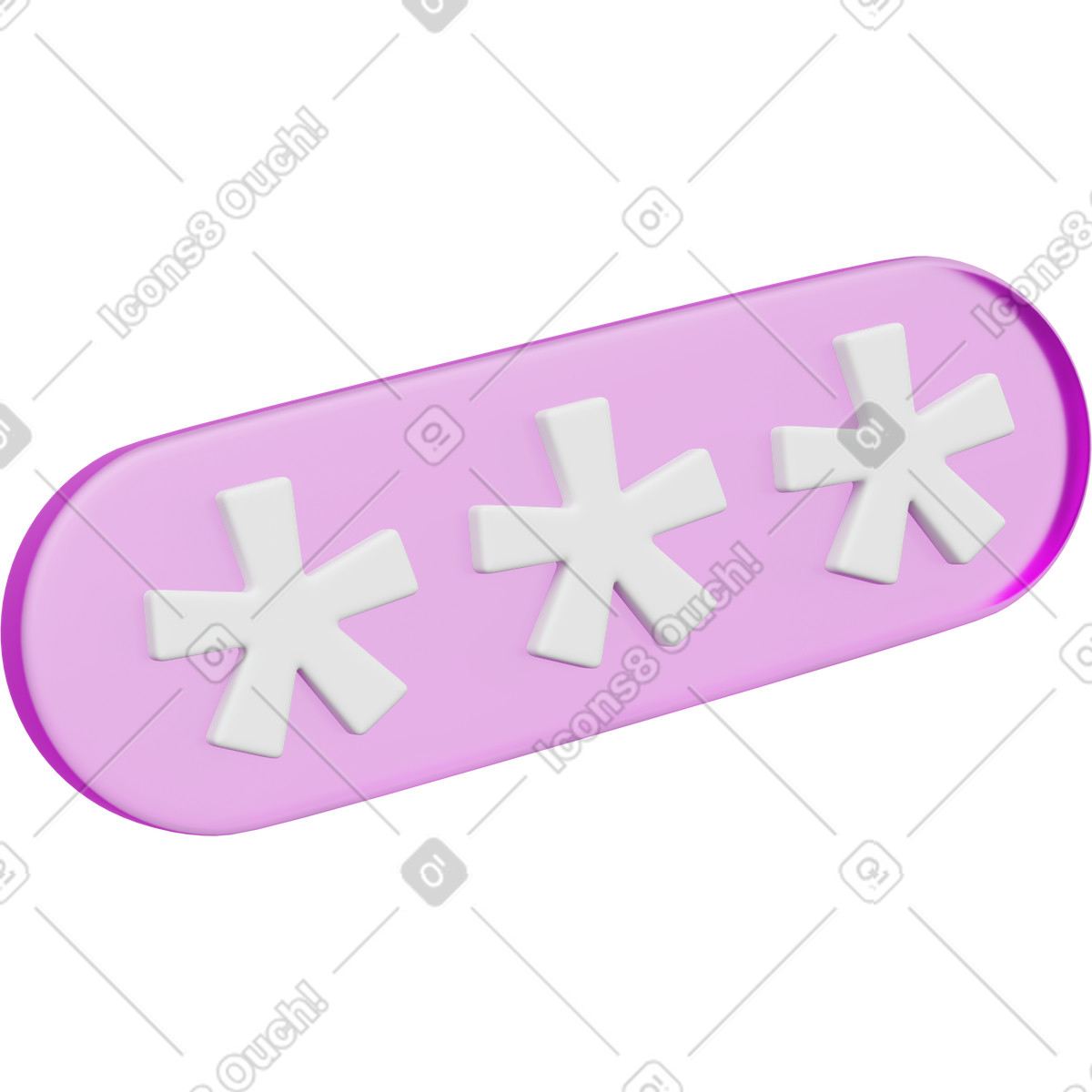 Secure login field, account access control illustration in 3D Playful style download in PNG, SVG