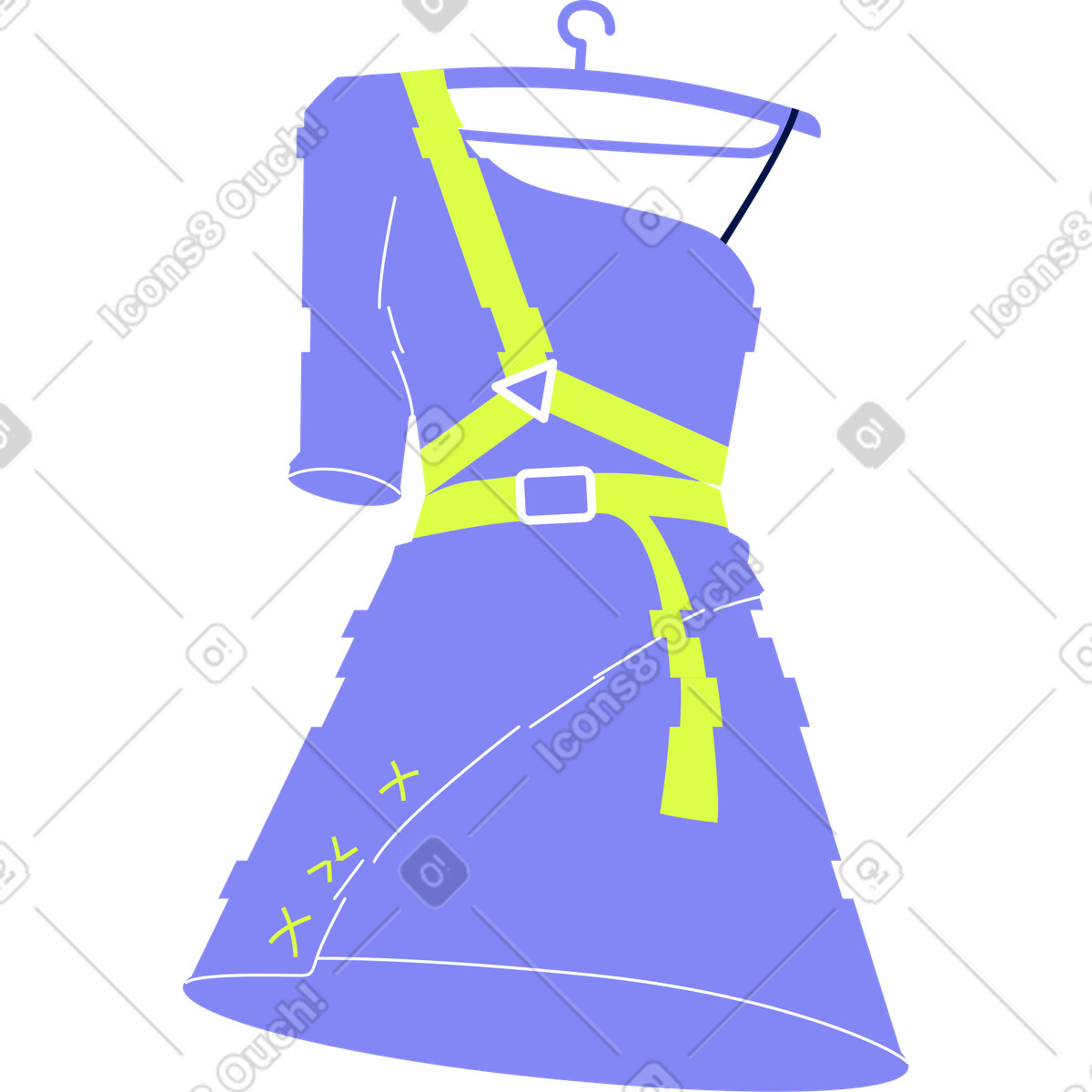 Dress on a hanger illustration in Glow style download in PNG, SVG