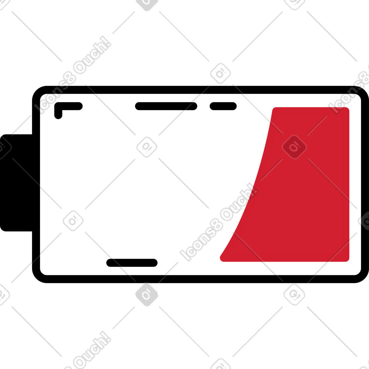 Low battery illustration in Ruby style download in PNG, SVG