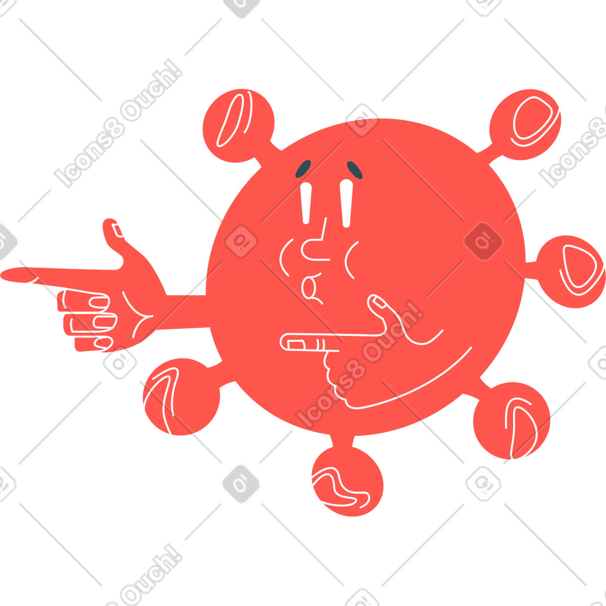 Covid molecule large illustration in Kingdom style download in PNG, SVG