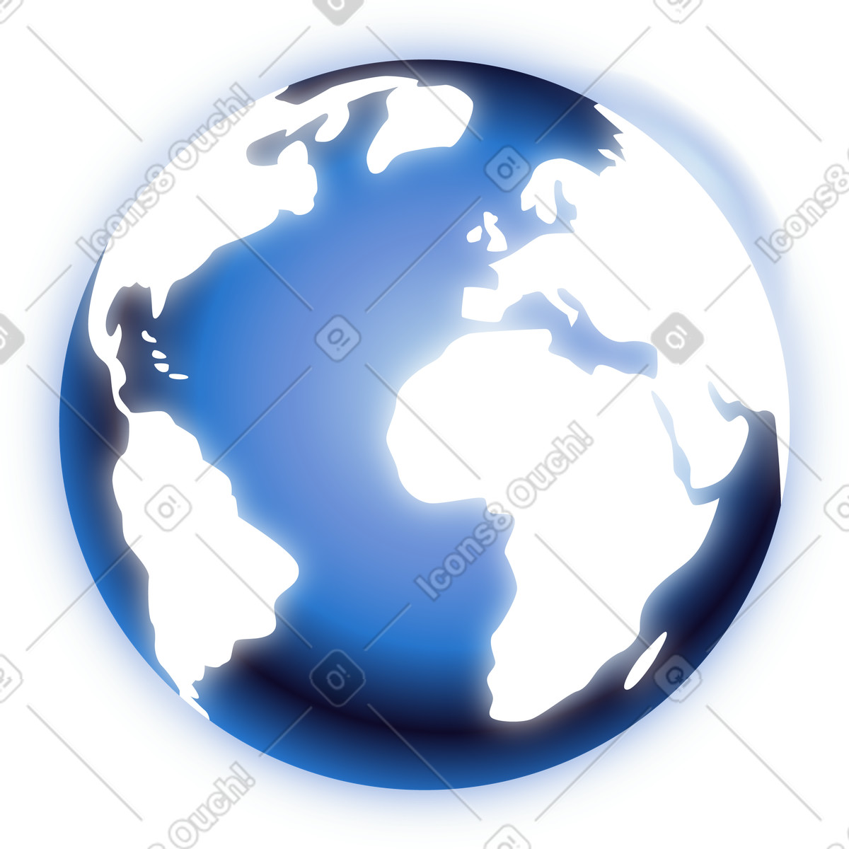Earth illustration in Dimension style download in PNG, SVG