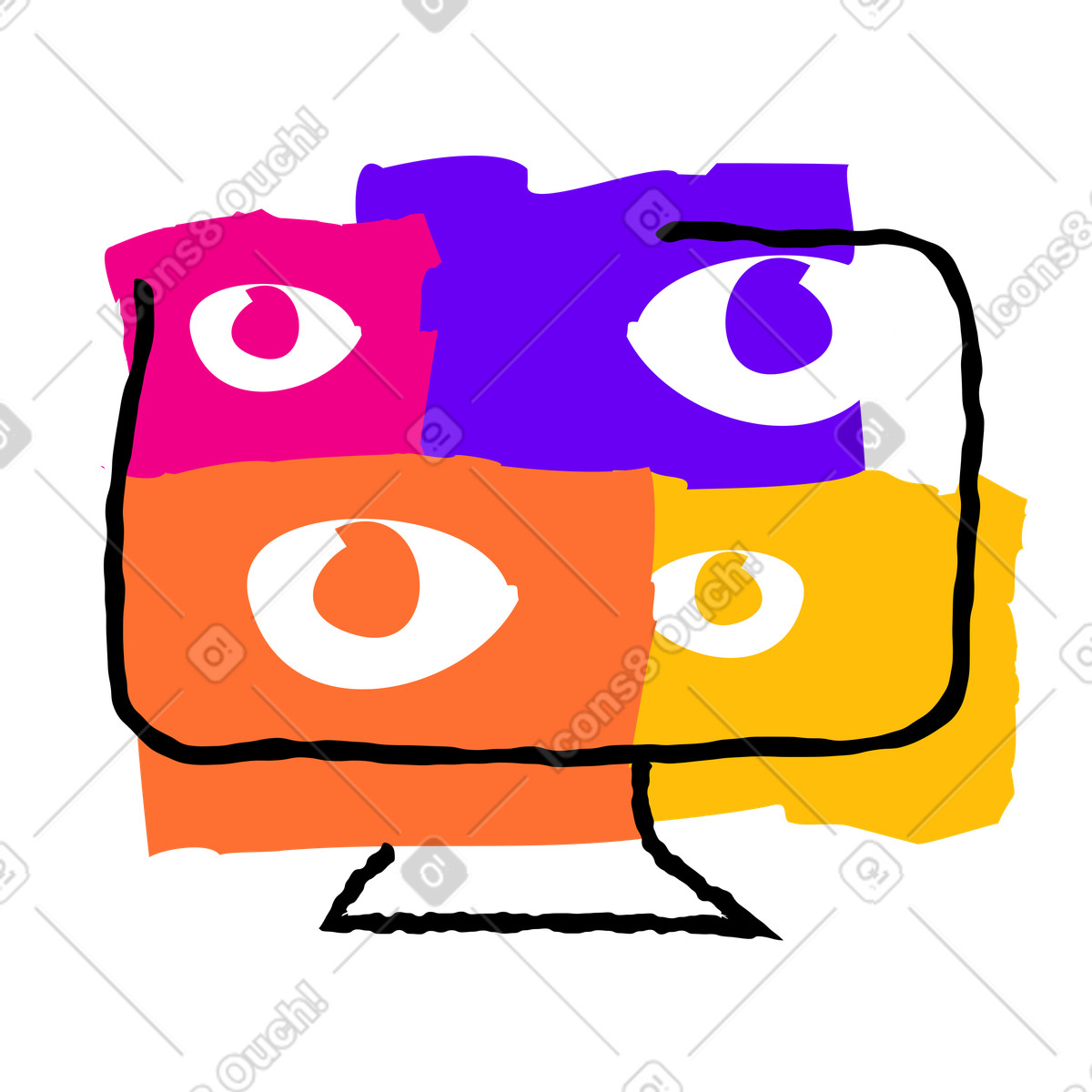 Ilustração animada de Zoom Meeting em no estilo Puzzle para baixar em GIF, Lottie (JSON), AE