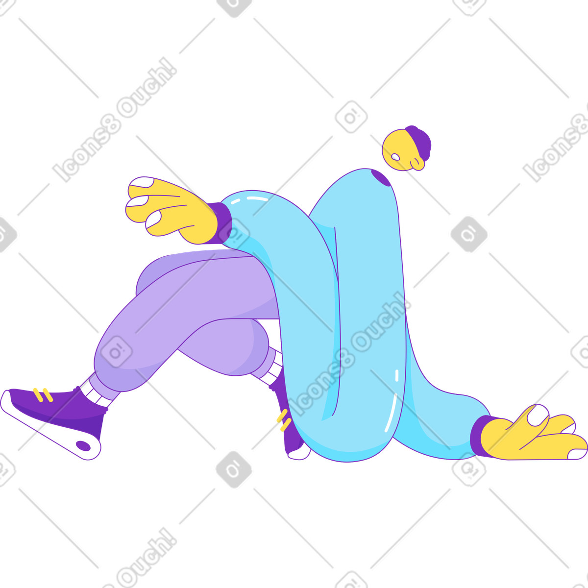 Sleeping guy illustration in Elastic style download in PNG, SVG