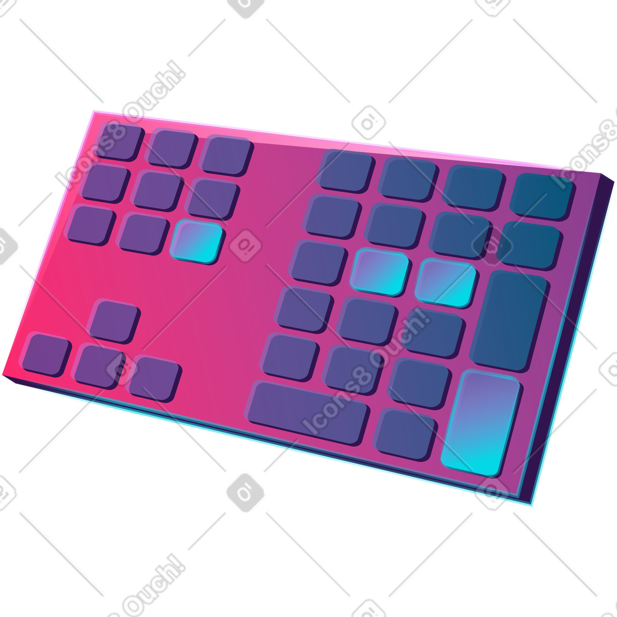 下载 Neon 风格的 键盘 插画，支持 PNG、SVG 格式