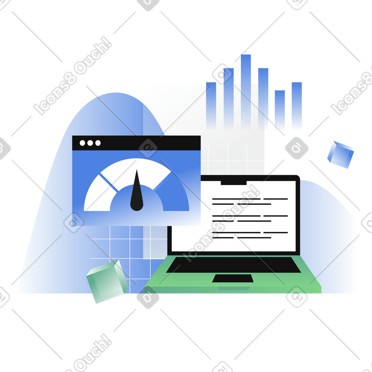 Risk management and controlling threats animated illustration in GIF, Lottie (JSON), AE