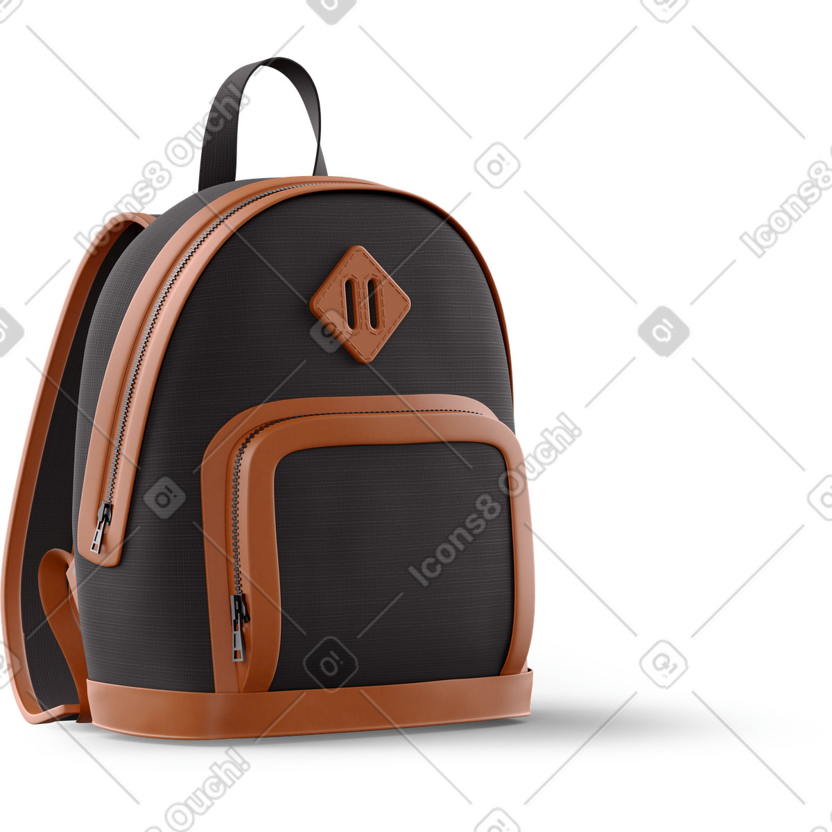 Black backpack-Illustration im 3D Business-Stil als Download in PNG, SVG