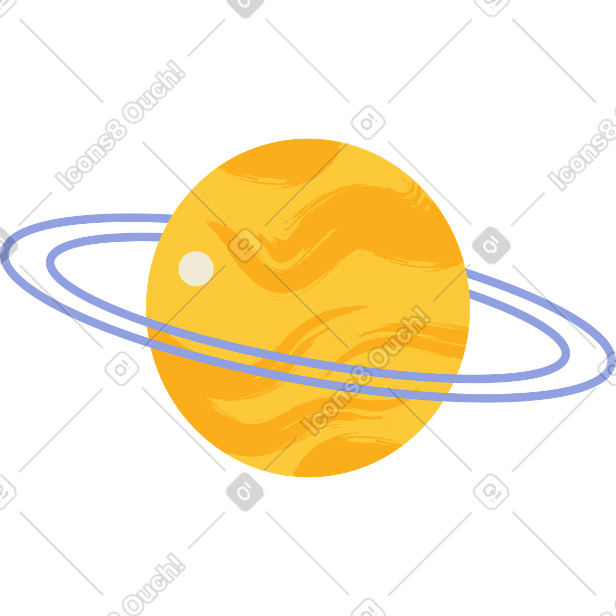 Saturn-Illustration im Juicy-Stil als Download in PNG, SVG