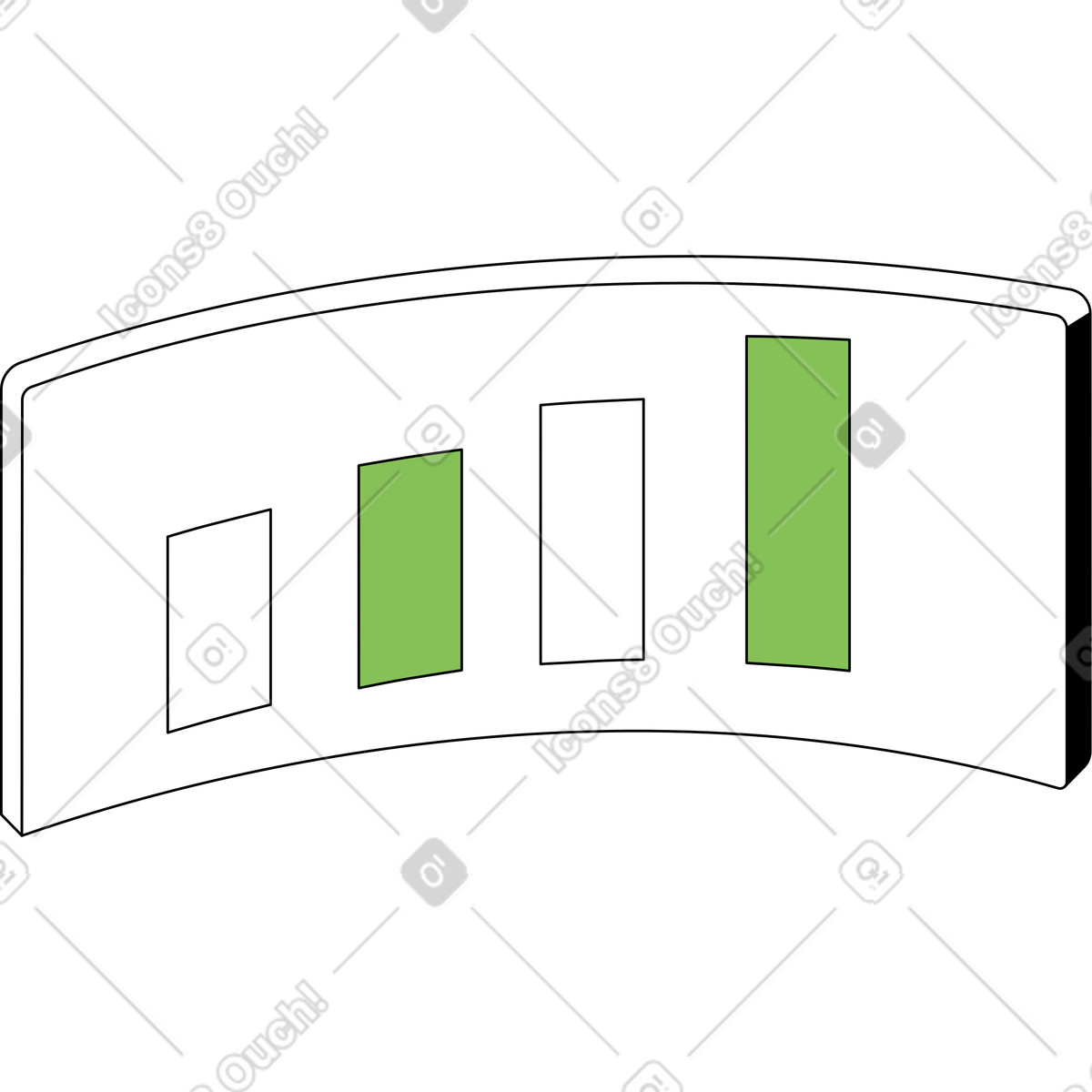 Grafico a barre illustrazione in stile Isometric scarica in PNG, SVG