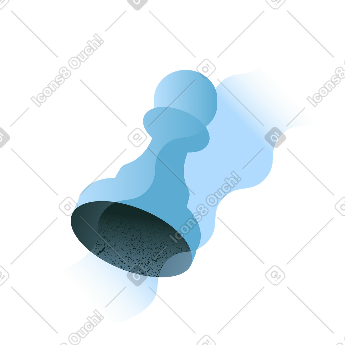Critical thinking and planning with blue pawn chess piece illustration in Concept style download in PNG, SVG