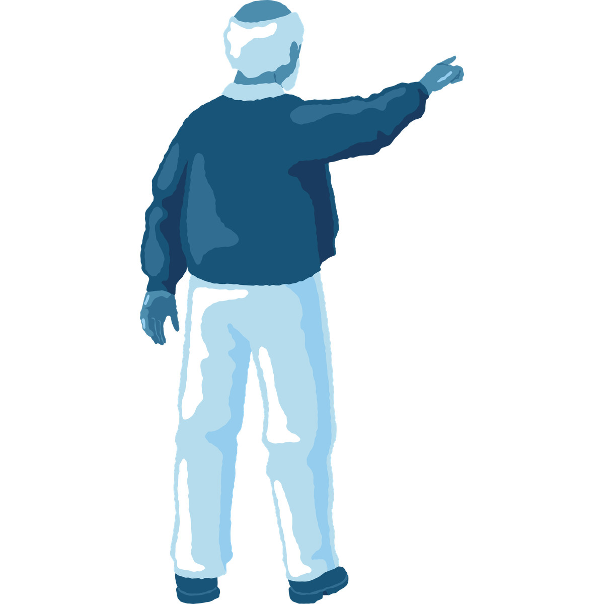 Cherry スタイルの Old man pointing back のイラストをPNG、SVG形式でダウンロード