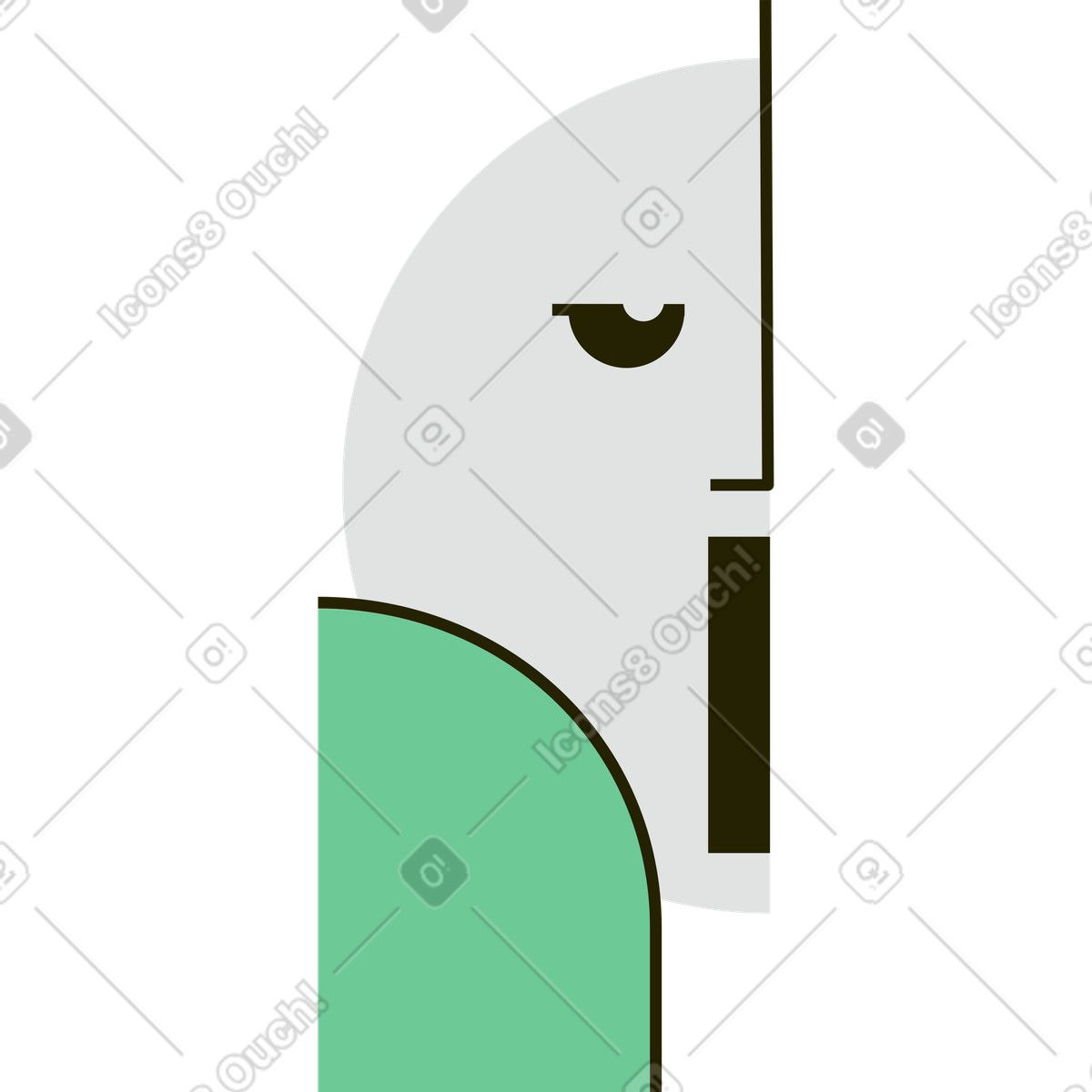 Banker with open mouth illustration in Geom style download in PNG, SVG