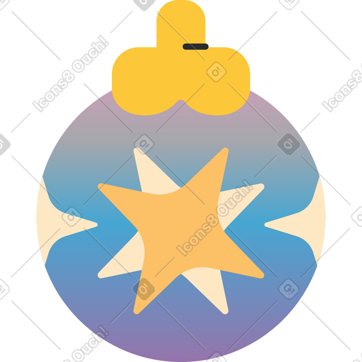 Ilustración Estrella bola de navidad en estilo Marginalia a descargar en PNG y SVG