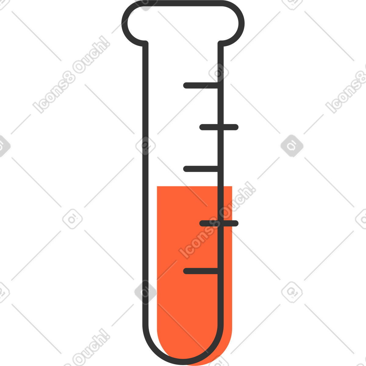 Ilustración Tubo de ensayo con sangre en estilo Crayon a descargar en PNG y SVG