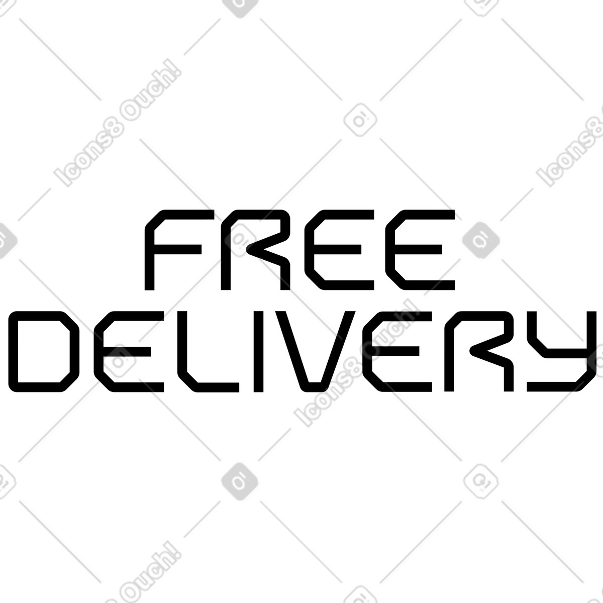 Lettering free delivery-Illustration im Space-Stil als Download in PNG, SVG