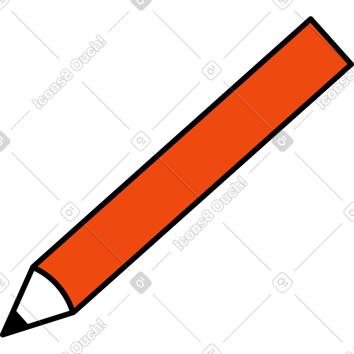 Red pencil illustration in Bloom style download in PNG, SVG