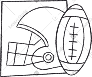 광장에 럭비 헬멧과 공 PNG, SVG