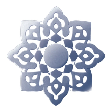 A detailed mandala with intricate freeform shapes. The design features various overlapping patterns including loops, curves, and circles in a symmetrical arrangement. The mandala's composition is filled with a variety of shapes that blend into one another, creating a sense of depth. Each segment of the mandala is defined by clear lines and borders, enhancing the complexity of the overall image.
