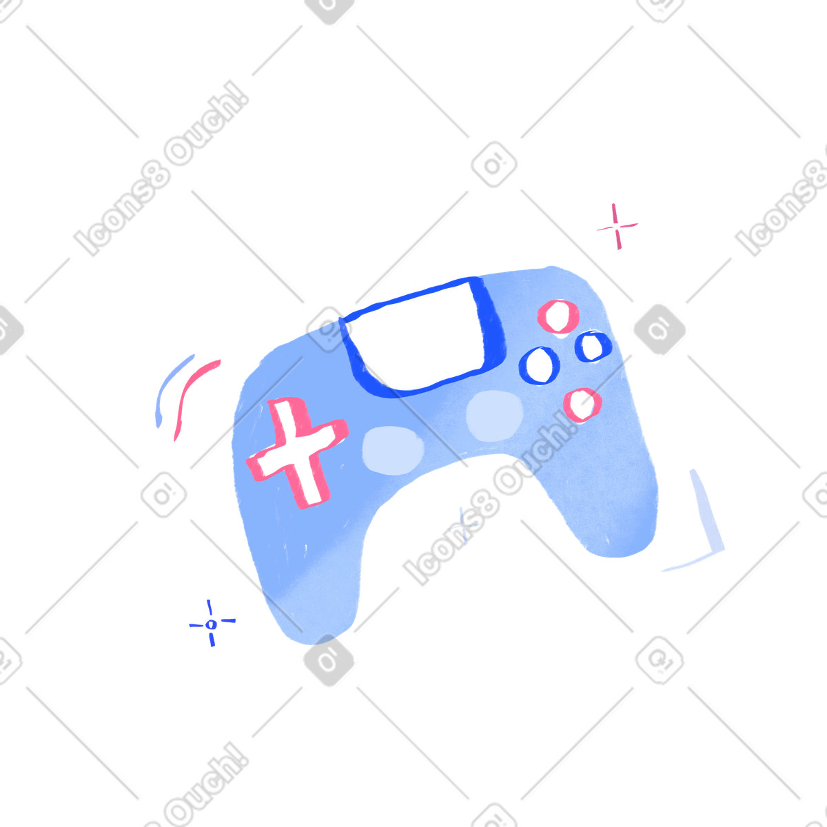 Illustration Gamepad with graphic elements dans le style Quirky à télécharger aux formats PNG, SVG