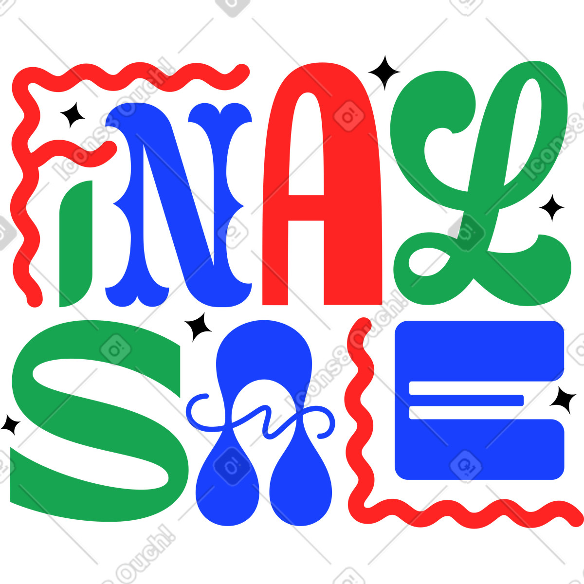 Lettering final sale in different fonts text illustration style download PNG, SVG