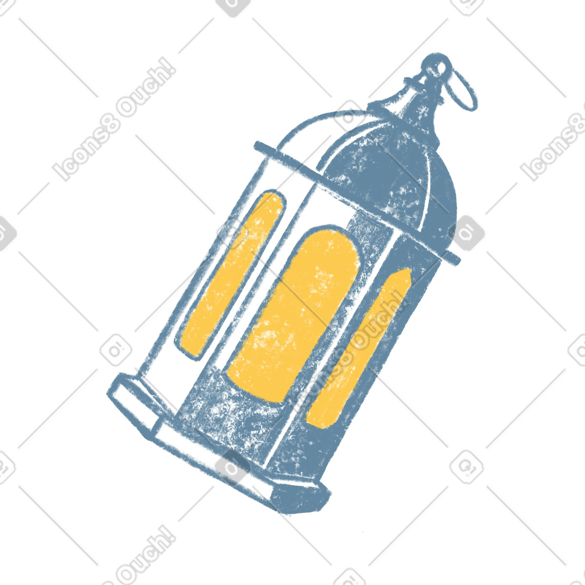 Laterne aus metall-Illustration im Chalky-Stil als Download in PNG, SVG