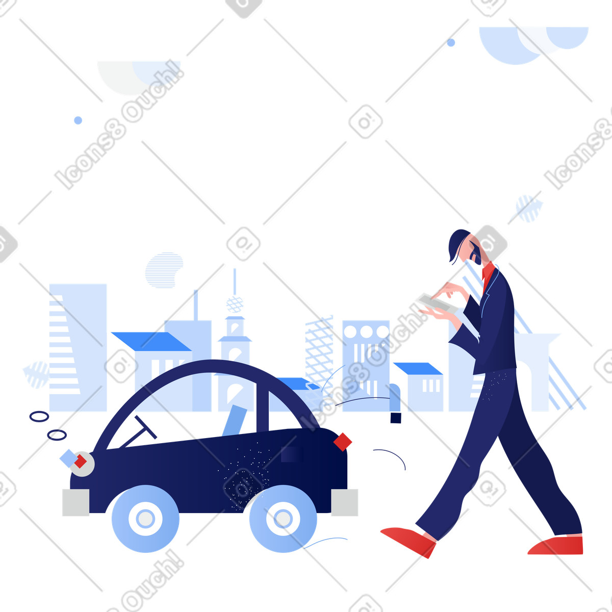 Ilustração de Encomendar um carro em no estilo Clip para baixar em PNG, SVG