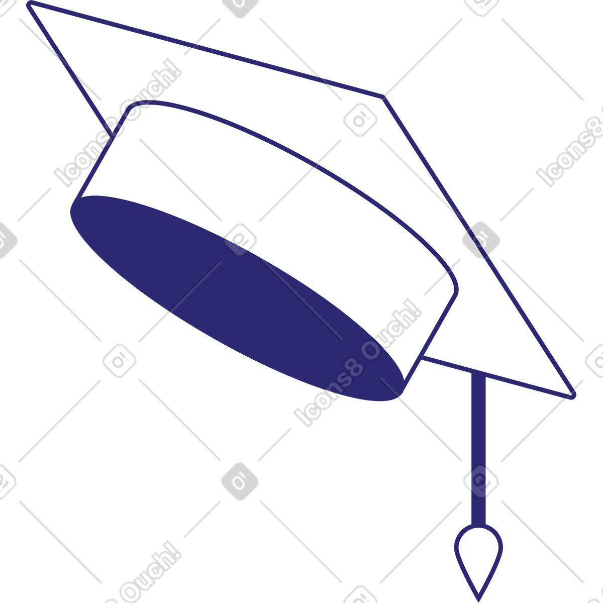Graduation cap illustration in Cut style download in PNG, SVG