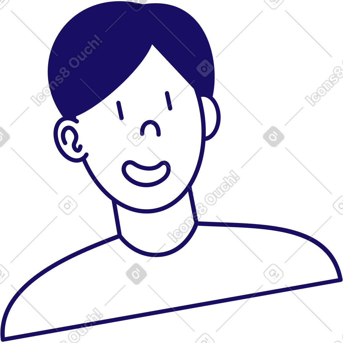 Portrait of a man illustration in Bendy style download in PNG, SVG