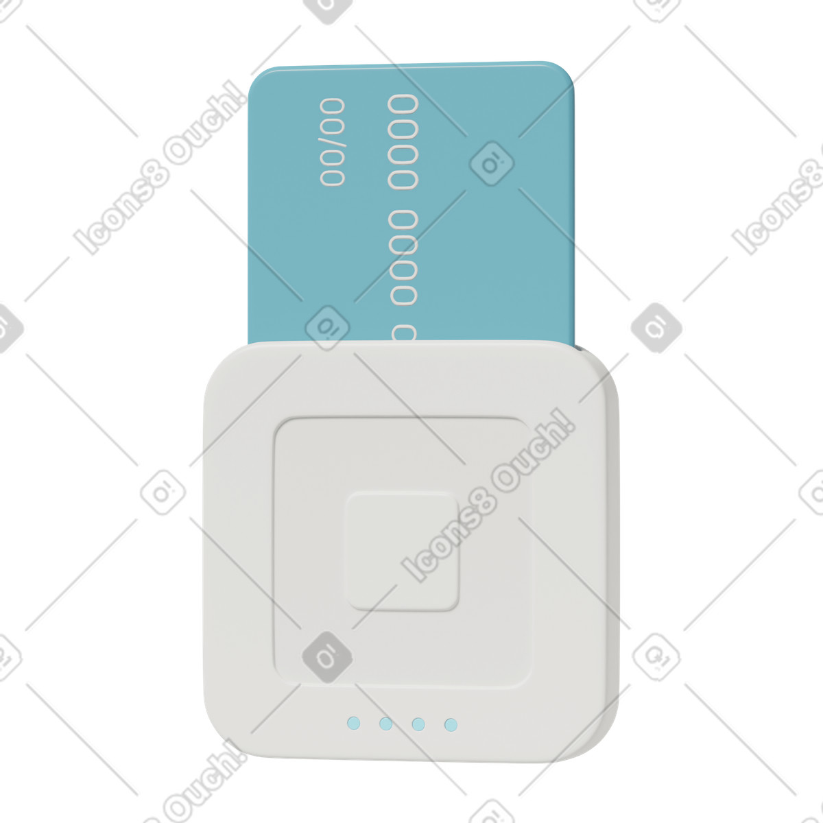 Reader for contactless and chip with credit card illustrazione in stile 3D Casual life scarica in PNG, SVG