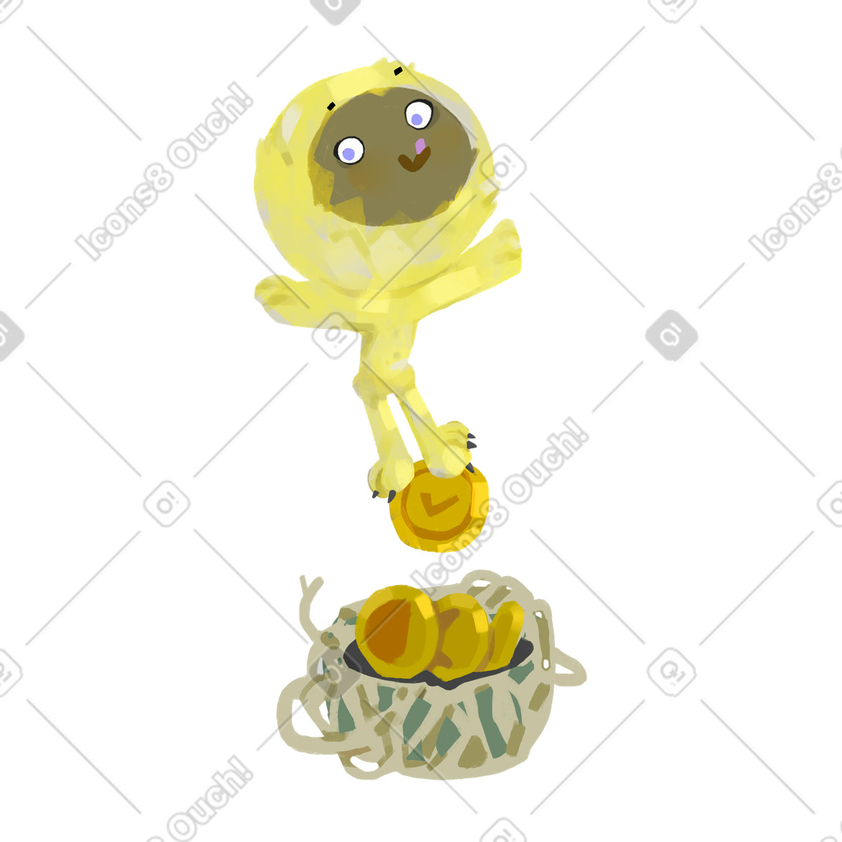 Atomic スタイルの 金貨で支払うキャラクター のイラストをPNG、SVG形式でダウンロード