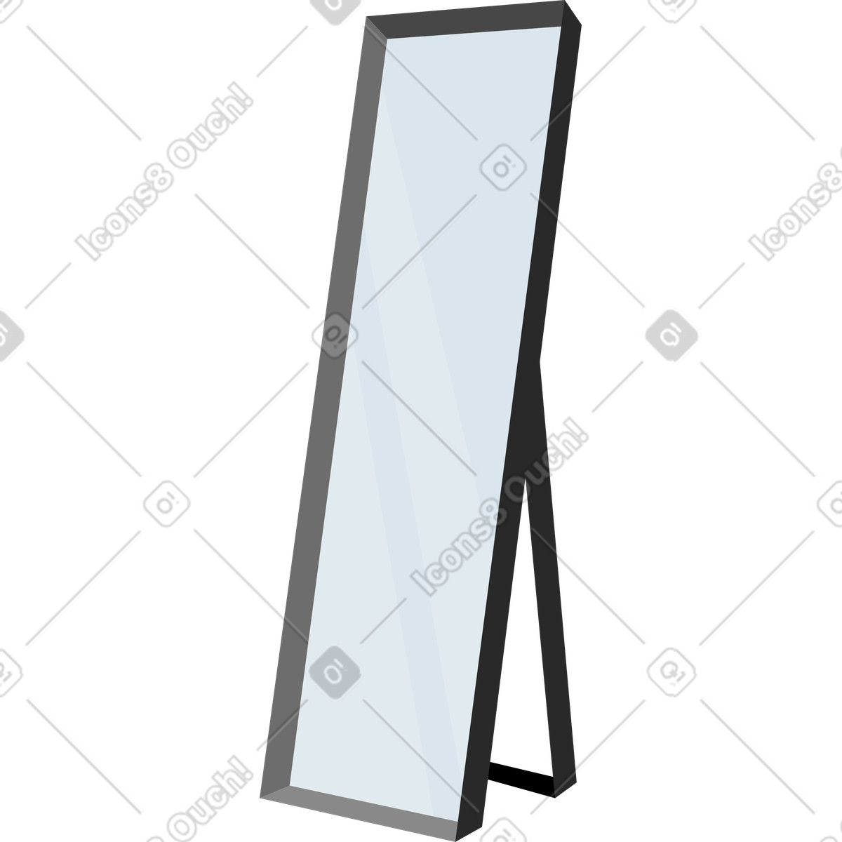 Ilustração de Floor rectangular mirror em no estilo Lagom para baixar em PNG, SVG