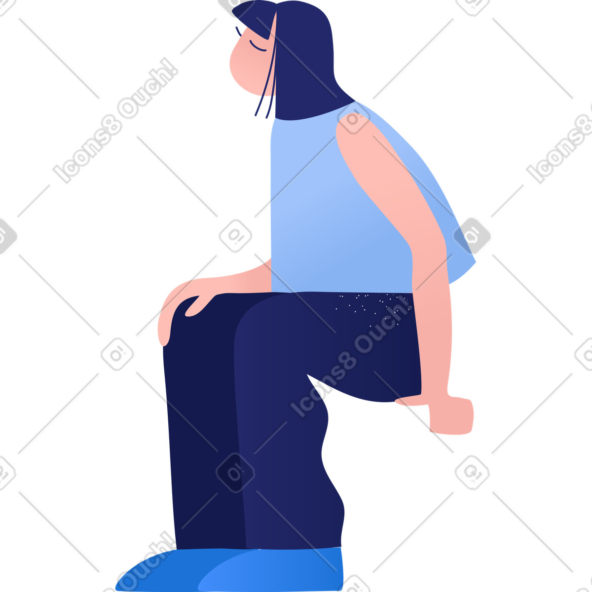 Clip スタイルの Woman のイラストをPNG、SVG形式でダウンロード
