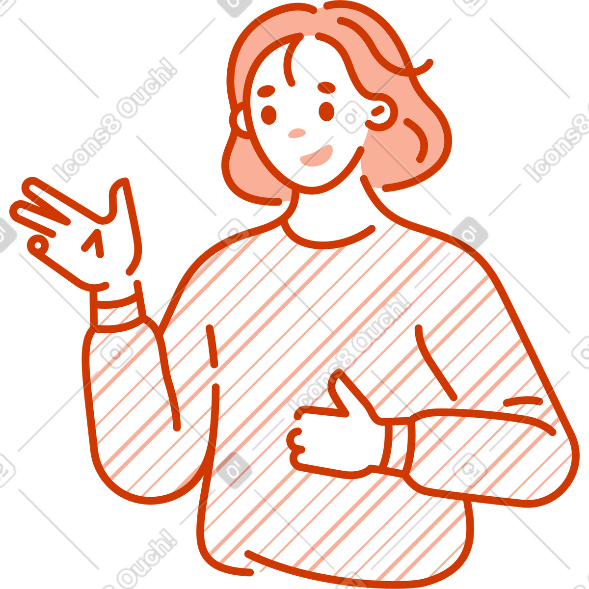 Ilustração de Torso uma mulher em no estilo Natty para baixar em PNG, SVG