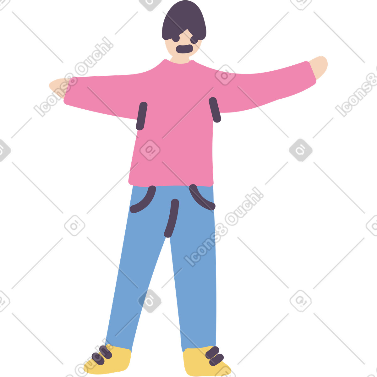 Man illustration in Pluto style download in PNG, SVG