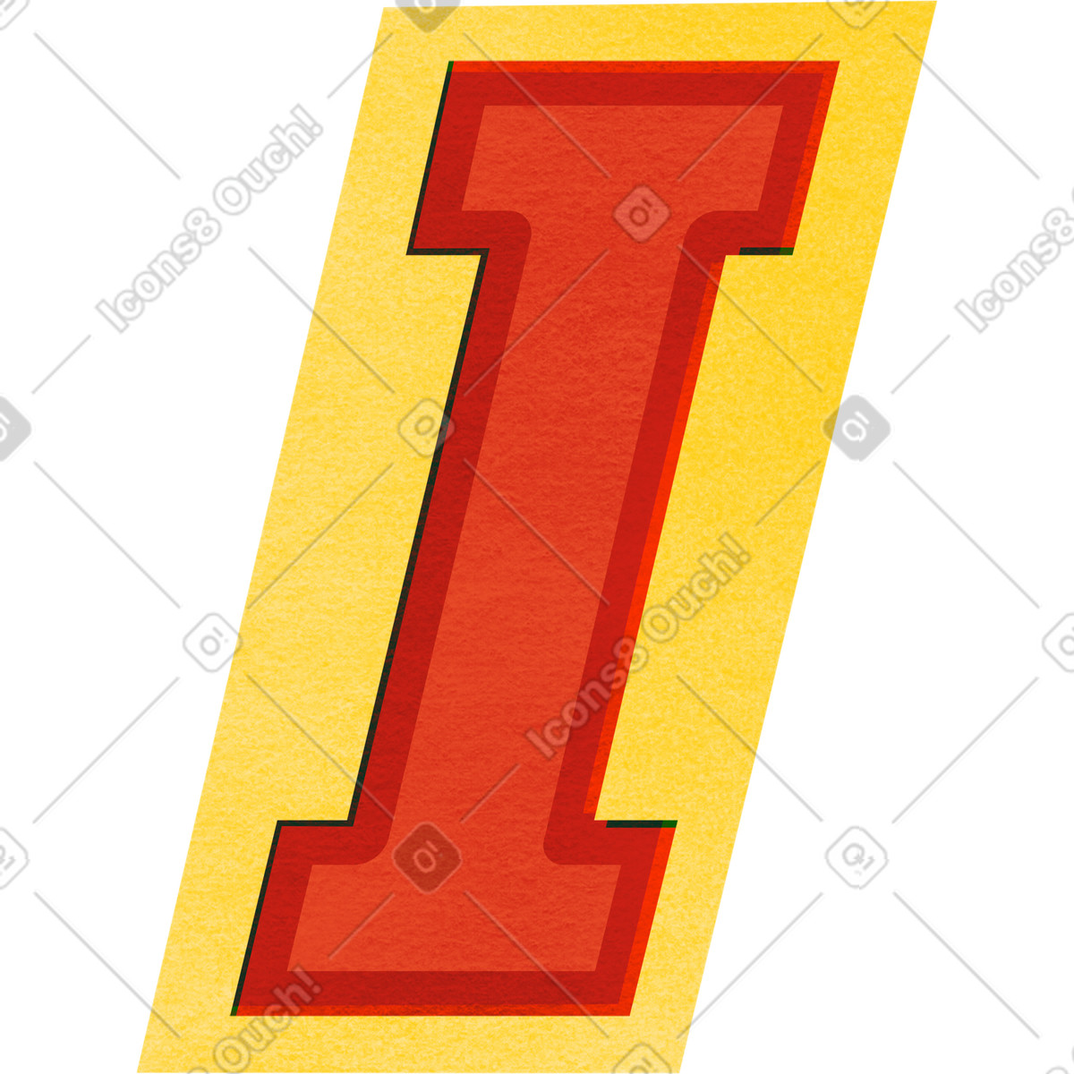 Ilustración Collage capital letter i en estilo Paper Cut a descargar en PNG y SVG