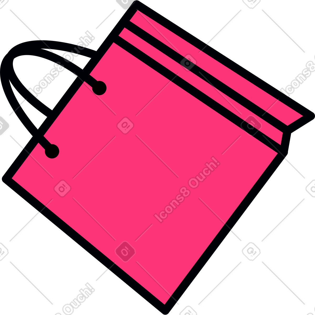 Ilustración Bolsa de compras rosa en estilo Droll a descargar en PNG y SVG