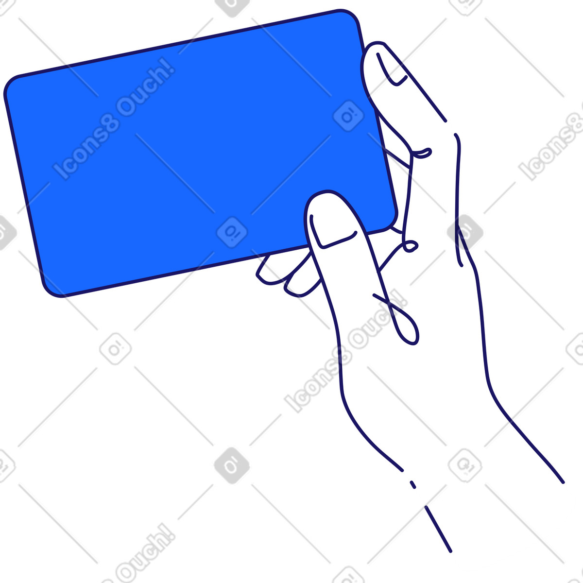 Hand mit karte-Illustration im Matey-Stil als Download in PNG, SVG