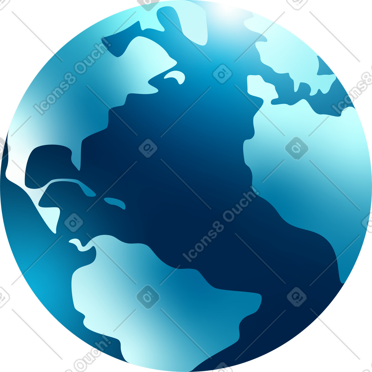 Globo terrestre isometrico illustrazione in stile Glare scarica in PNG, SVG