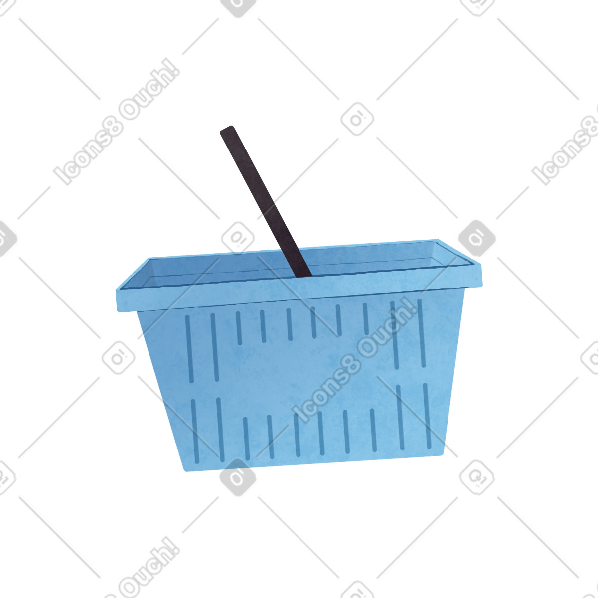 Shopping basket illustration in Lifestyle style download in PNG, SVG